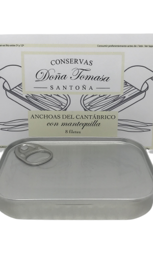 Anchoas costera con mantequilla.